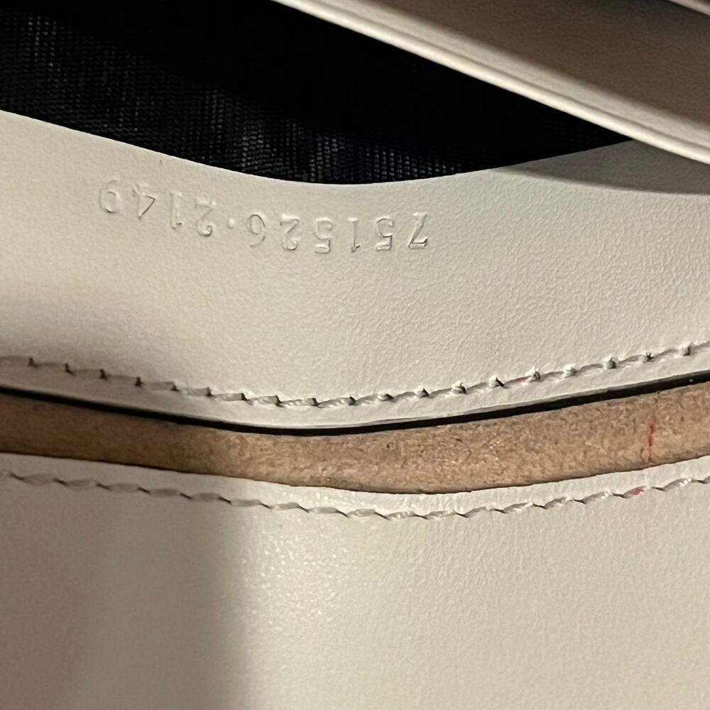 GUCCI Mini GG Marmont White Matelassé Calfskin Leather Shoulder Bag - Picture 7 of 11